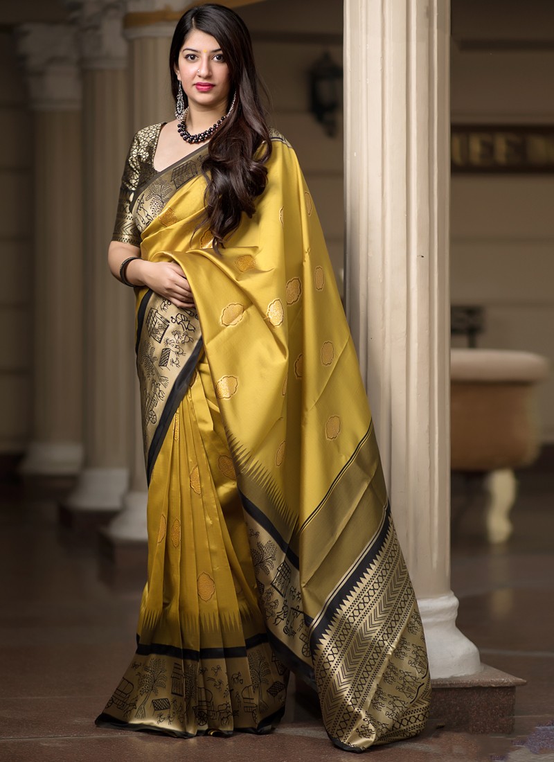 party look in silk saree