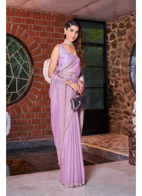 Embellished Beads and Stones Pure Chiffon Sarees