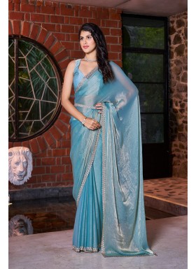 Embellished Beads and Stones Pure Chiffon Sarees