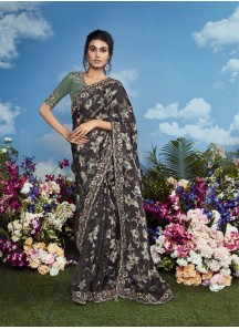 Dazzling Cutdana Work NET ORGENZA Bollywood Saree