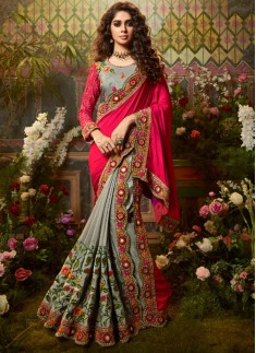 Decent Look Silk Fabric Saree With Fancy Blouse Piece