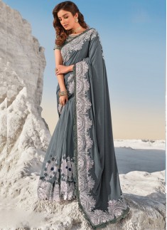 Designer Imported Fabric Pallu,Digital net Skirt With Heavy Blouse Piece
