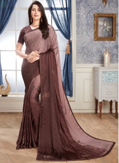 Designer Saree With Decent Diamond Work