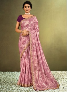 Designer Tissue Fabric saree with Contrast Blouse 