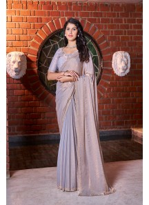 Embellished Beads and Stones Pure Chiffon Sarees