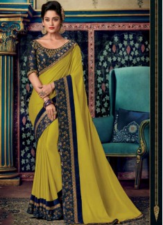 Fancy Blouse Piece With Plain Saree And Contrast Border