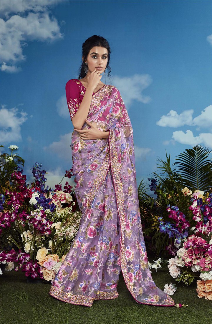 Glorious Cutdana Work NET ORGENZA Bollywood Saree