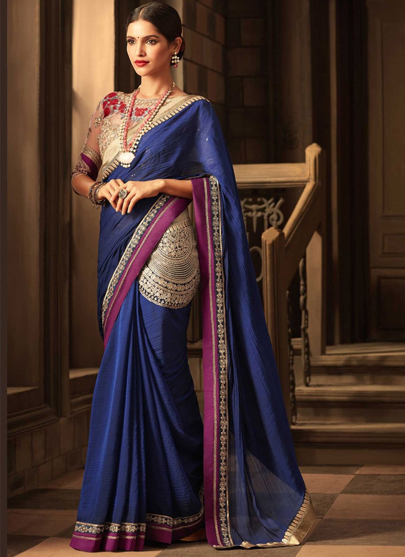 Kandora Style Saree With Contrast Blouse