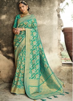 Magnificent Soft Banarasi Silk Fabric Saree With C
