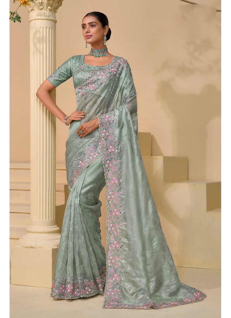 This Designer Saree  Contemporary Draping With A Modern Twist, Featuring A Flowing Hand-Embroidered Sequins And Beads In A Geometric Pattern, With A Touch Of Subtle Glitter