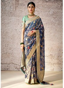 Wedding silk saree with heavy blouse