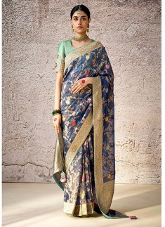 Wedding silk saree with heavy blouse