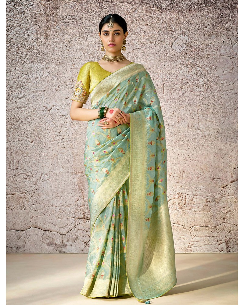 Wedding silk saree with heavy blouse