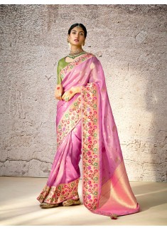 Wedding silk saree with heavy blouse