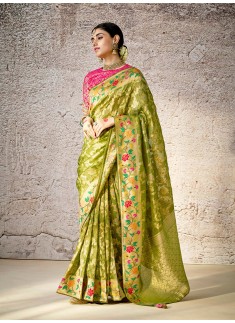 Wedding Silk Saree With Heavy Blouse