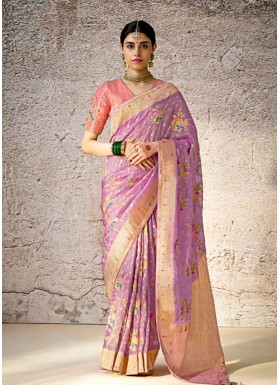 Wedding Silk Saree With Heavy Blouse